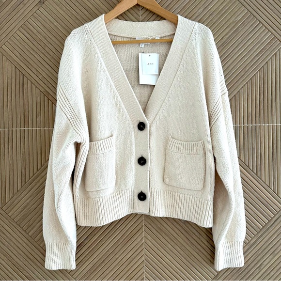 NEW!! ALC Cream Vincent Cardigan Sweater, L - Picture 9 of 17